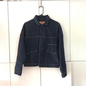 LOREN & BLKSMTH DENIM CO Chain stitched Denim Jacket Unisex szS EUC